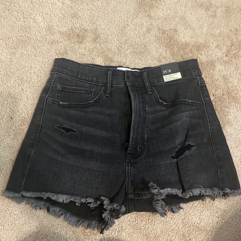 Abercrombie Black Denim Shorts